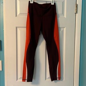 Lululemon Bordeaux Drama Vivid Flame White
Kick Serve Sweat Tight Leggings Sz 6
